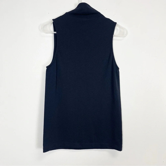 Athleta Shirt Womens Size Small Black Sleeveless Mocked Neck Tank Top Ribbed - Picture 2 of 7